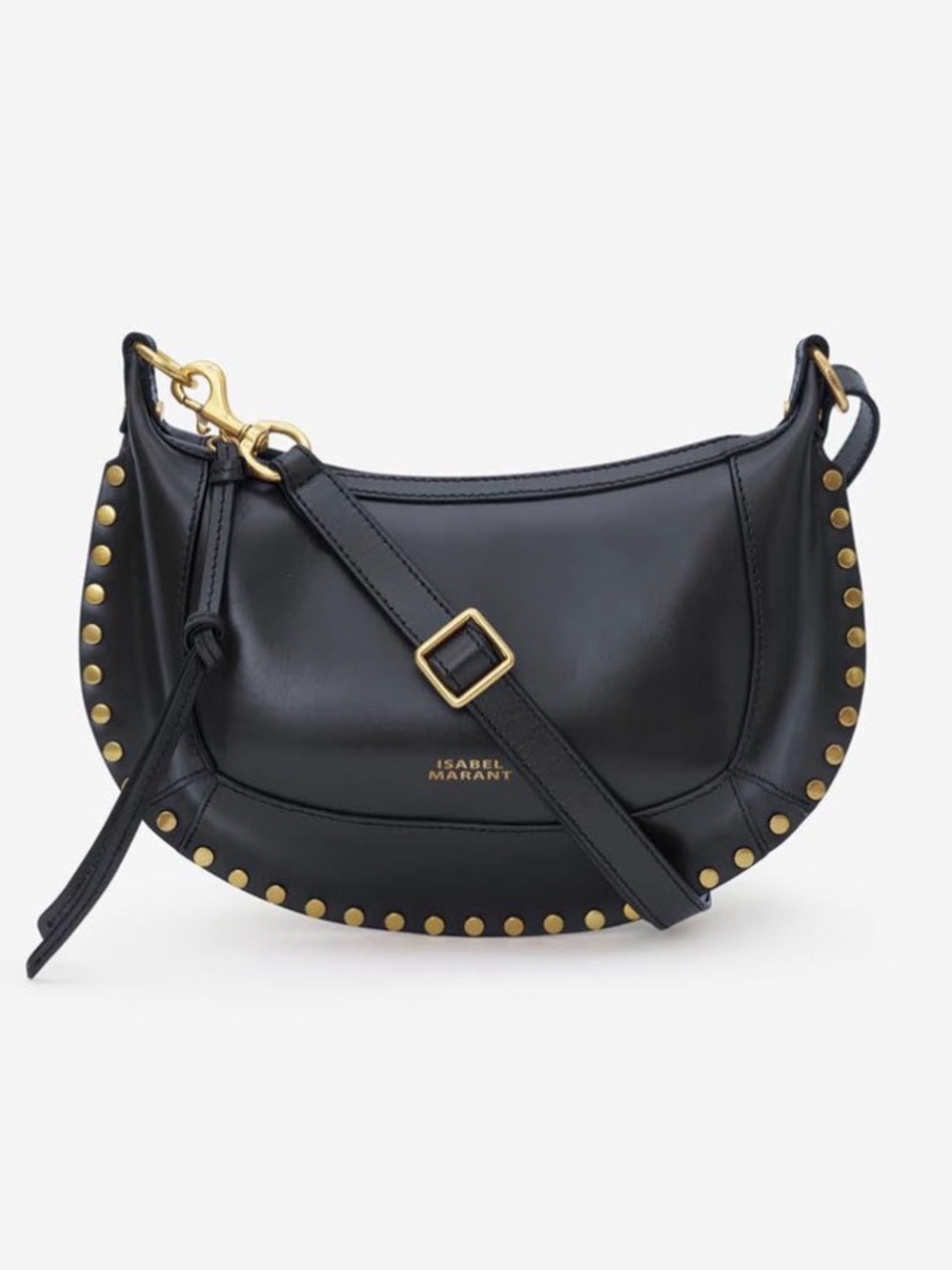 Isabel Marant Oskan Moon Black Leather Studded Bag